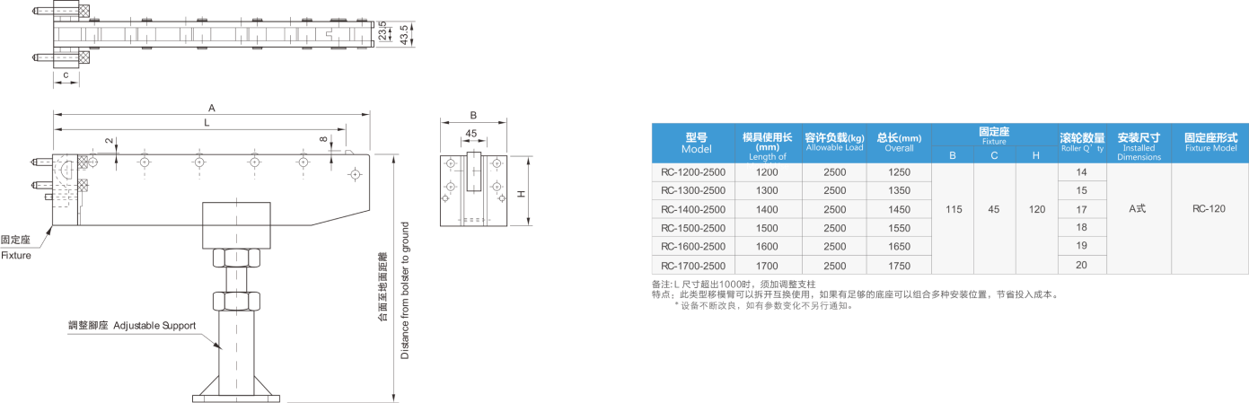 RC型移模臂重