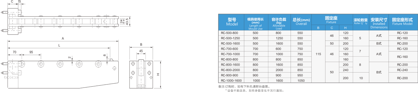 RC型移模臂